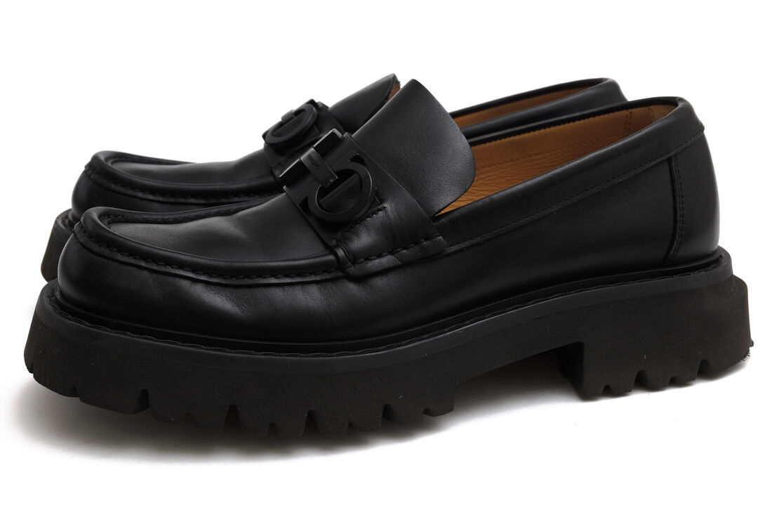 Salvatore Ferragamo ビットローファー フェラガモ Florian カーフレザー 牛皮 ガンチーニ金具  【中古】
