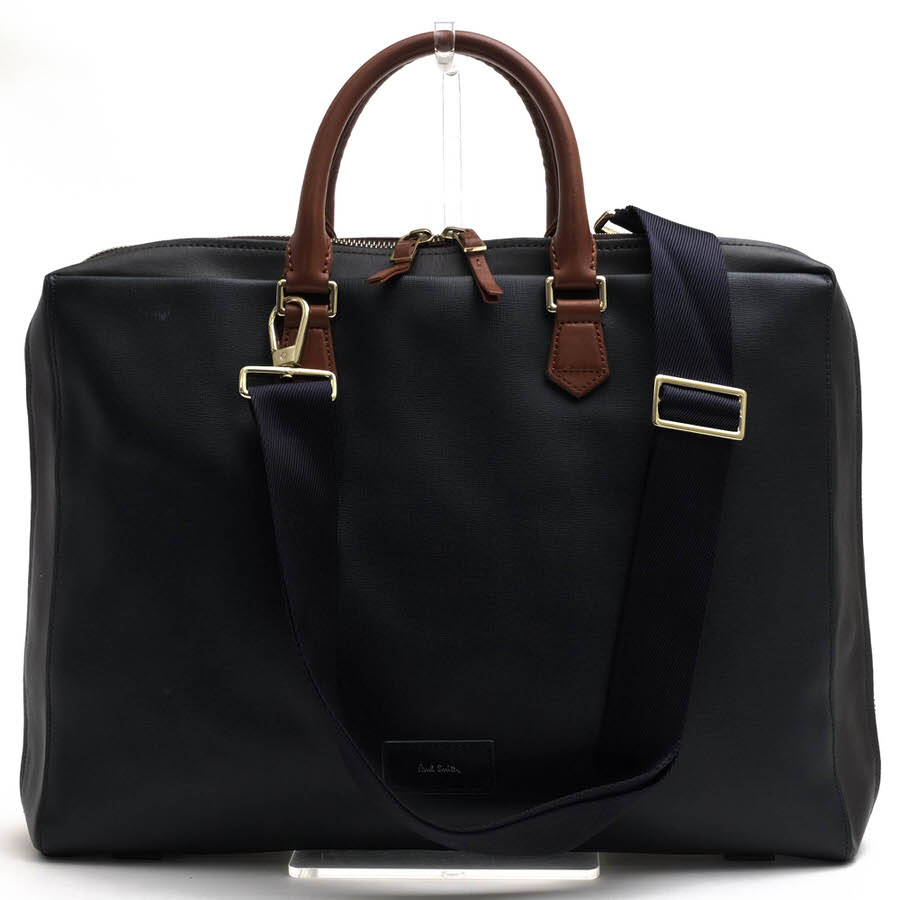 Paul Smith レザー ビジネスバッグ ダークブラウン × 青 モダンビジネス 2WAYビジネスバッグ（ダークブラウン） ｜ポール・スミス