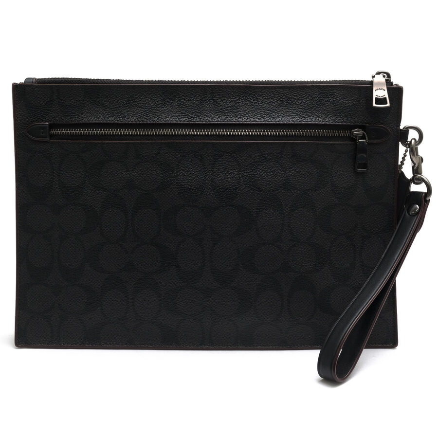 COACH セカンドバッグ/クラッチバッグ コーチ 73148 Structured Pouch In Signature Canvas ストラクチャード ポーチ シグネチャーキャンバス 一部牛革 シグネチャー柄 【中古】｜ブランディング