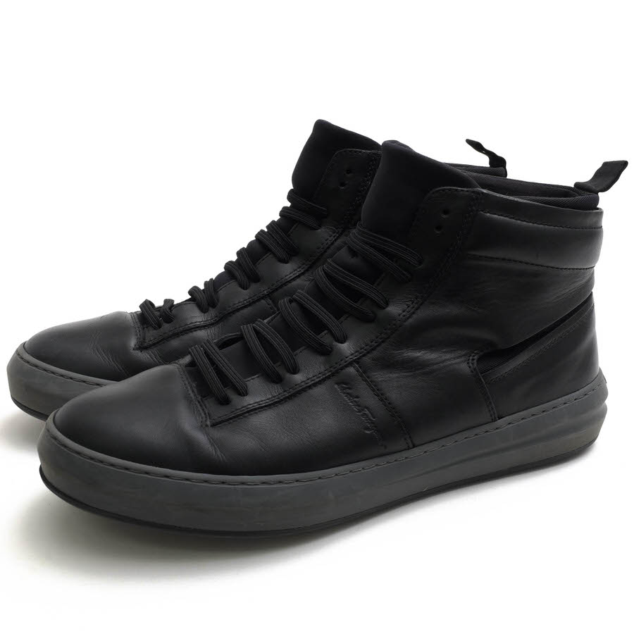 Salvatore Ferragamo ハイカットスニーカー フェラガモ 47048 牛革 カーフ 【中古】