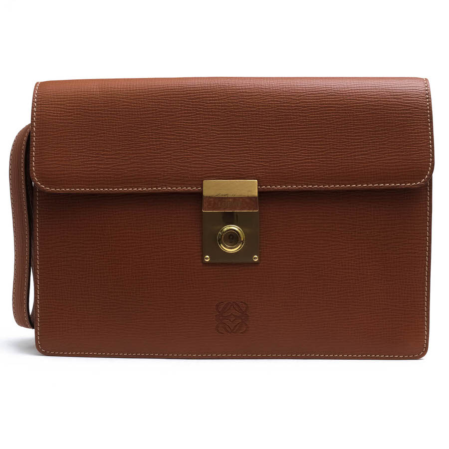 LOEWE ロエベ　ハンドバック　クラッチバッグ　セカンドバッグ LOEWE ロエベ セカンドバッグ クラッチバッグ 茶 ブラウン