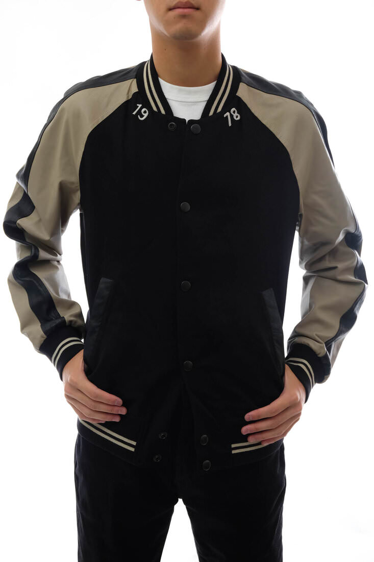 DIESEL スタジャン ディーゼル L-EDDIE 袖レザー スカジャン  【中古】
