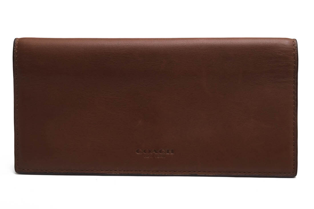 COACH 長紙入れ コーチ職 929 Breast Pocket Wallet 前胸部 衣嚢 ウォレット スポーツカーフ 牛皮  二つ折り 御釣り入れあり 【中古】