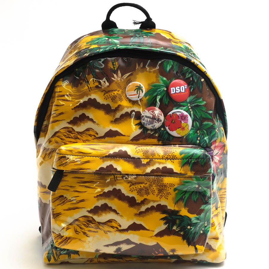 DSQUARED2 リュック ディースクエアード BPM0004 003S0127 Cloth backpack ハワイアンロッカー HAWAIIAN ROCKER ビニールコーティング生地 デイパック 【中古】