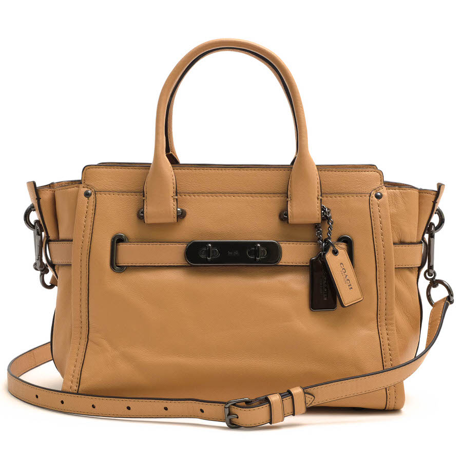 COACH ハンドバック コーチ職 F37439 SOFT SWAGGER 27 ソフトスワッガー27 持ちはこび櫂 ホンブルグ帽 禾穀類 なめし革 牛皮  2WAY ショルダーバッグ シボ革 シュリンクレザー 【中古】