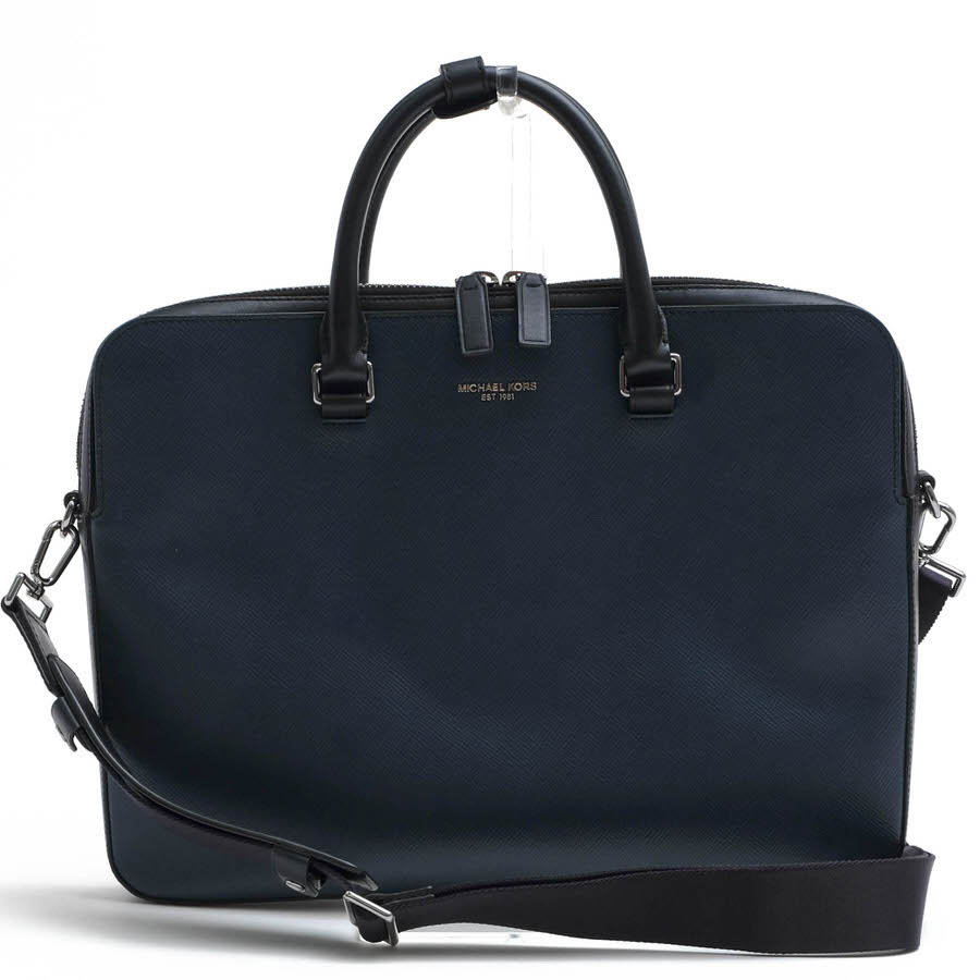 Michael Kors ビジネスバッグ マイケルコース 33F9LHYA9L Henry Crossgrain Leather Briefcase ヘンリー クロスグレインレザー 牛革 2WAY ショルダーバッグ 【中古】｜ブランディング