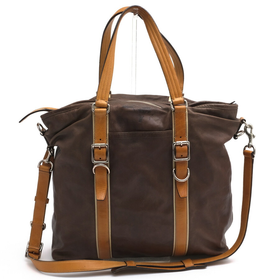 COACH トートバッグ コーチ職 70151 Harrison Leather Tote ハリソン なめし革 トート 牛皮 子ウシ  2WAY ショルダーバッグ シボ革 シュリンクレザー 【中古】