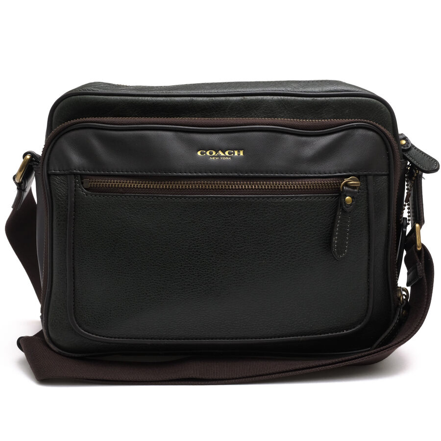 COACH ショルダーバッグ コーチ F71414 Essex Leather Flight Case エセックス フライトケース 牛革 カウハイド 2way ハンドバッグ シボ革 シュリンクレザー 2WAY ショルダーバッグ 【中古】｜ブランディング