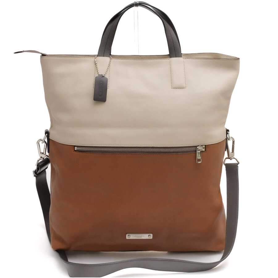 COACH トートバッグ コーチ 71292 Thompson colorblock foldover tote トンプソンカラー ブロック フォルドオーバー 牛革 カーフ 2WAY ショルダーバッグ バイカラー 【中古】|ブランディング