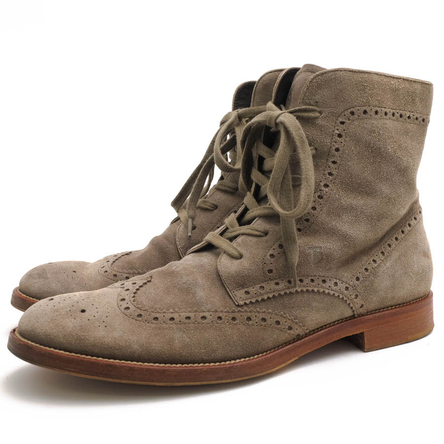 TOD'S レースアップブーツ トッズ XXM0QM00MI0CCOC815 牛革 ウイングチップ 【中古】