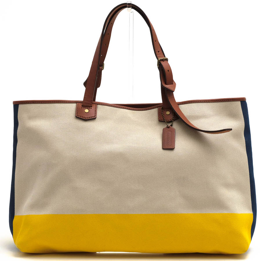 COACH トートバッグ コーチ職 71326 Bleecker Colorblock Canvas Holdall ブリーカー 色つや立ちはだかる 帆布 ホールド櫂   バイ色つや 肩かけ 一ショルダーバッグ 【中古】