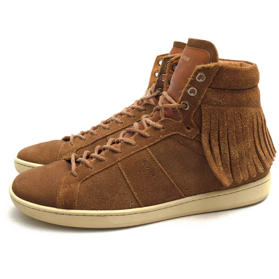 YVES SAINT LAURENT ハイカットスニーカー サンローラン SL/18H Fringe Sneakers PARIS 光の都市 フリンジ  【中古】
