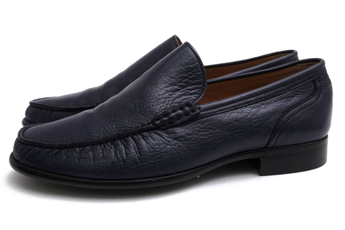 BALLY ヴァンプローファー バリー COLMAR フルグレインレザー 牛革 スリッポン シボ革 シュリンクレザー モカシン 【中古】｜ブランディング