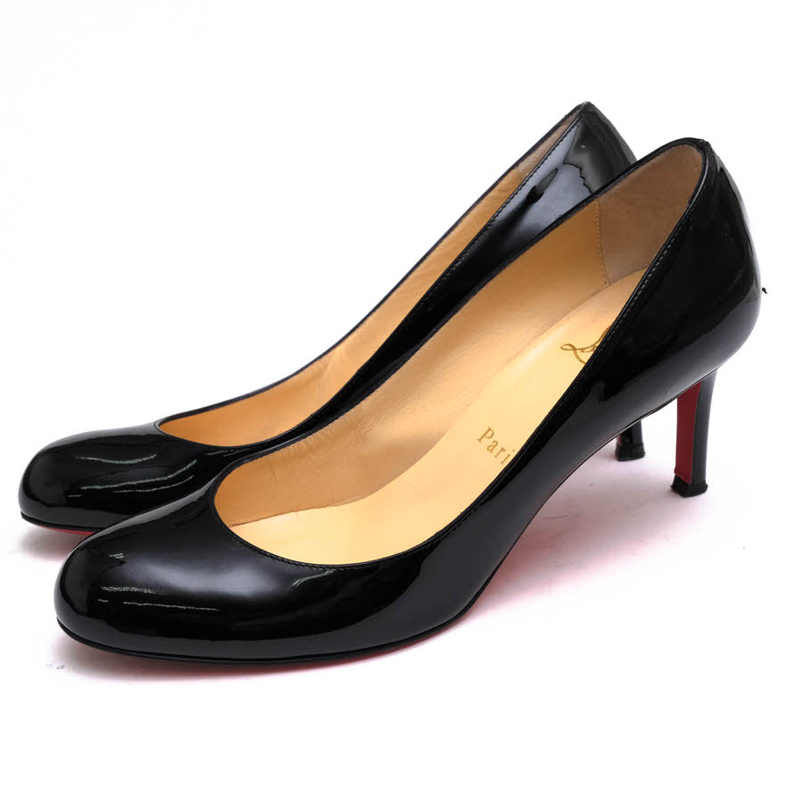 Christian Louboutin パンプス クリスチャン ルブタン 3080363 SIMPLE PUMP 70 PATENT CALF 牛革 カーフ プレーントゥ 【中古】