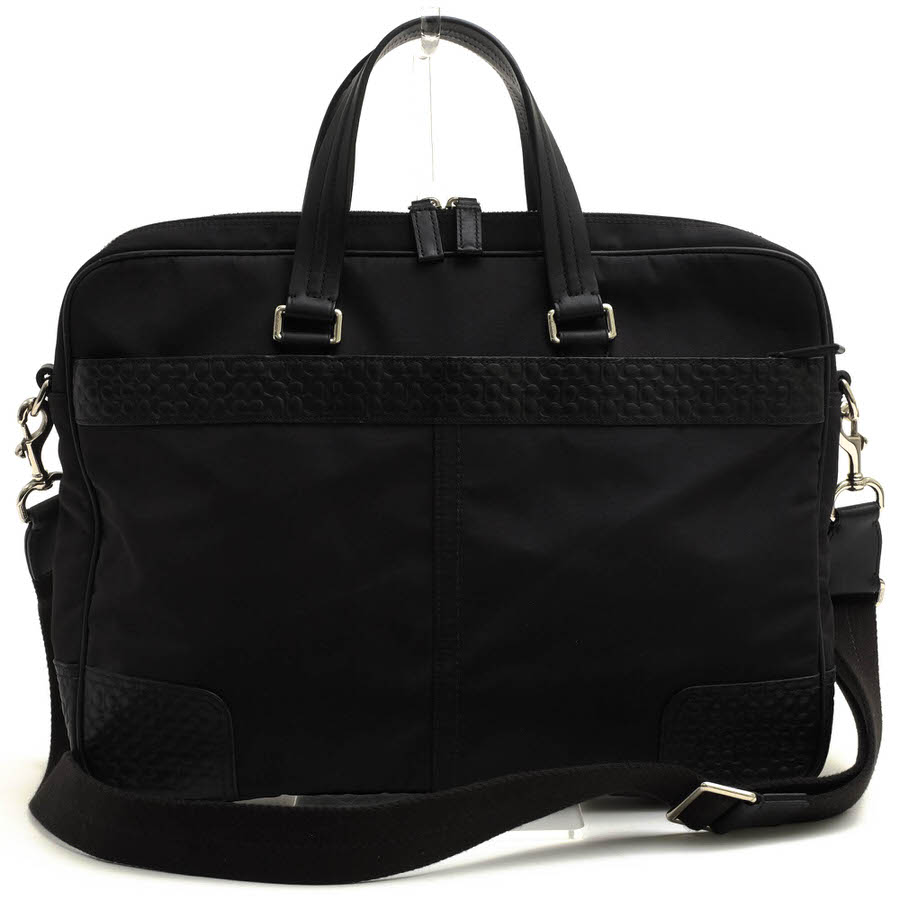 COACH ビジネスバッグ コーチ F70596 GRAMERCY NYLON ZIP TOP グラマシー 一部牛革 ミニシグネチャー柄 2WAY ショルダーバッグ 【中古】