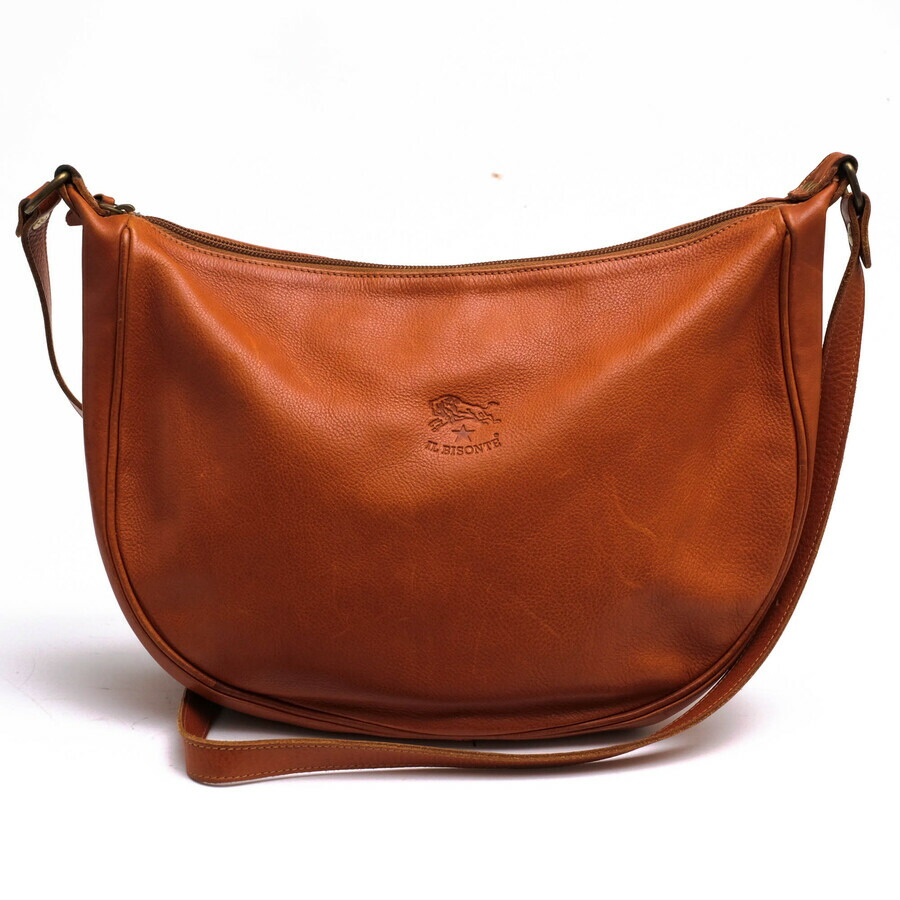 IL BISONTE ショルダーバッグ イルビゾンテ 411758 Crescent Moon Style Leather Shoulder Bag オリジナルバケッタレザー 牛皮 三日月型 シボ革 シュリンクレザー 定番 【中古】