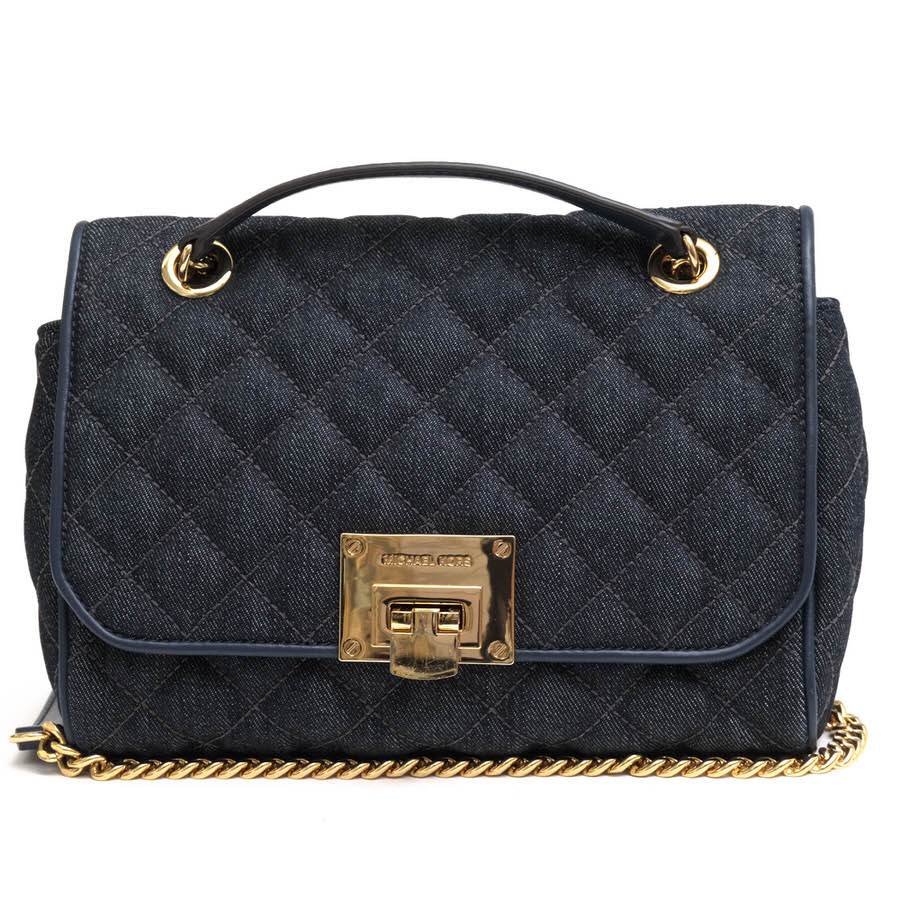Michael Kors ショルダーバッグ マイケルコース 35S7GVAF2C VIVIANNE MD quilted Denim Shoulder Flap キルティング チェーンショルダーバッグ 肩掛け ワンショルダーバッグ デニム 【中古】