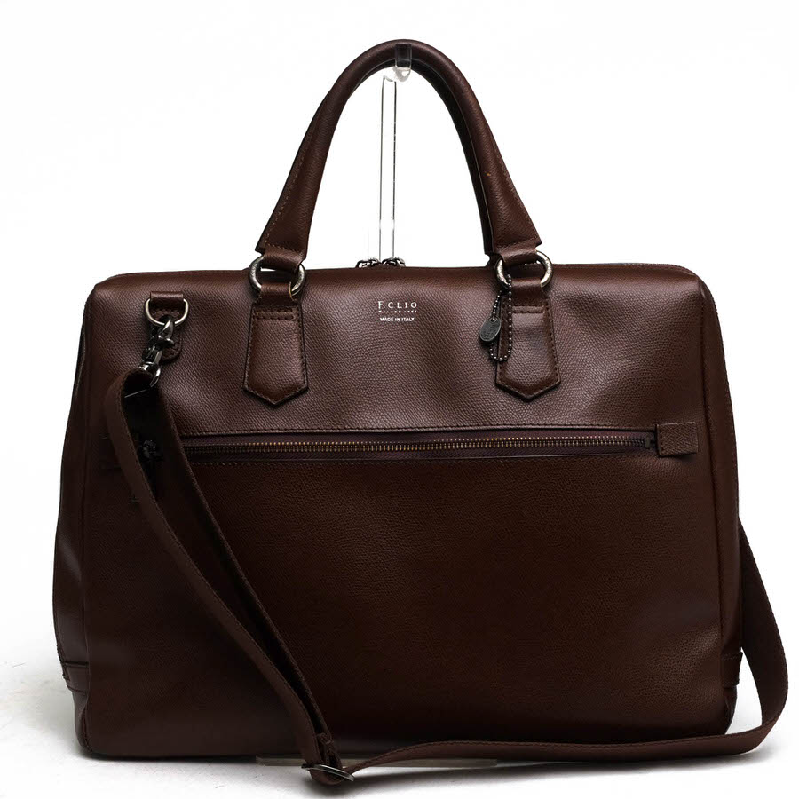 F.CLIO ビジネスバッグ エフクリオ 9712106 CALANDO Brief カランド ソフトエンボスレザー パルメラート 牛革 2WAY ショルダーバッグ 【中古】