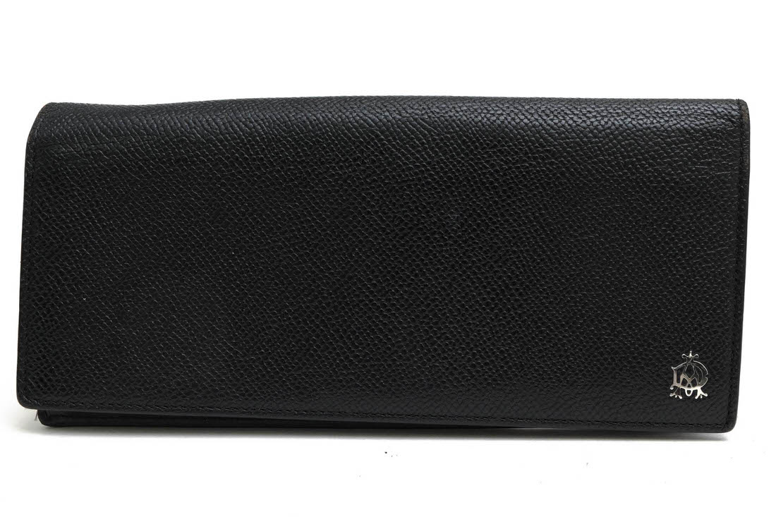 Dunhill 長紙入れ ダン吸血鬼 L2X210A BOURDON COAT WALLET 洋弓ドン イタリアンカーフ 牛皮  御釣り入れあり 二つ折り 【中古】