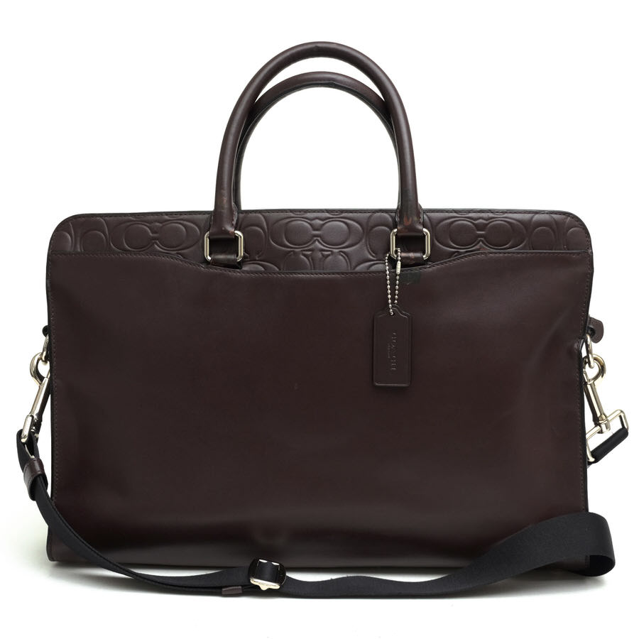 COACH ビジネスバッグ コーチ F83961 Beckett Structured Brief With Signature Leather ベケット ストラクチャード ウィズ シグネチャー リファインドカーフ 牛革 シグネチャー柄 2WAY ショルダーバッグ ノートPC収納可 【中古】 23,094円