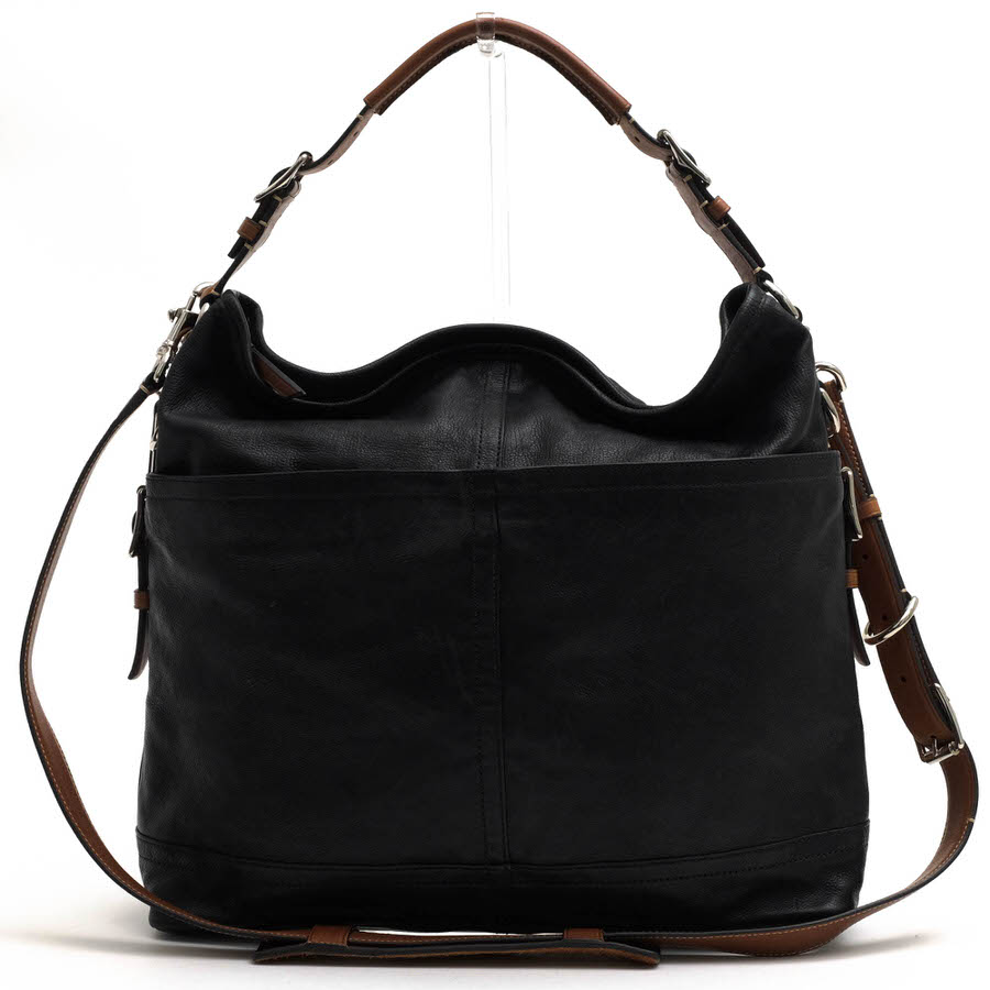 COACH トートバッグ コーチ 70385 HARRISON East West Satchel ハリソン イーストウエスト サッチェル 牛革 カーフ シボ革 シュリンクレザー 2WAY ショルダーバッグ 【中古】