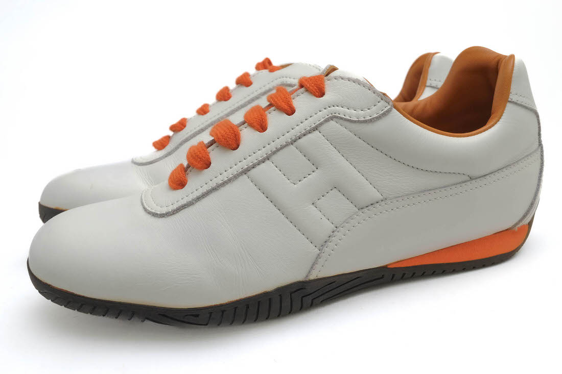 HERMES ローカットスニーカー エルメス Quick クイック 牛皮 子ウシ Hロゴタイプ 定番 【中古】