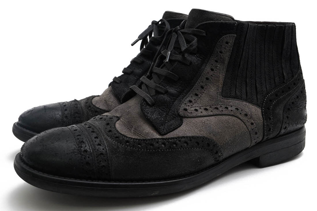 DOLCE＆GABBANA レースアップブーツ ドルガバ  牛革 フルブローグ ヴィンテージ加工 ウイングチップ サイドゴア 【中古】