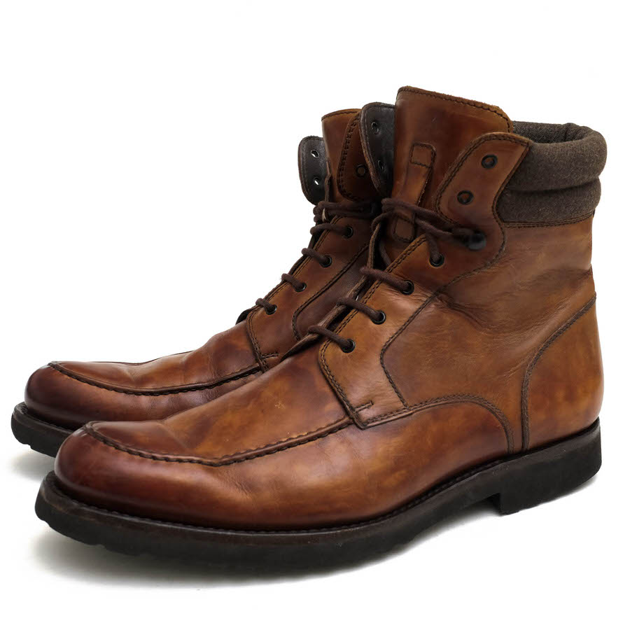MAGNANNI レースアップブーツ マグナーニ 14323 牛革 カーフ エキストラライトソール アンティーク染め Uチップ 【中古】