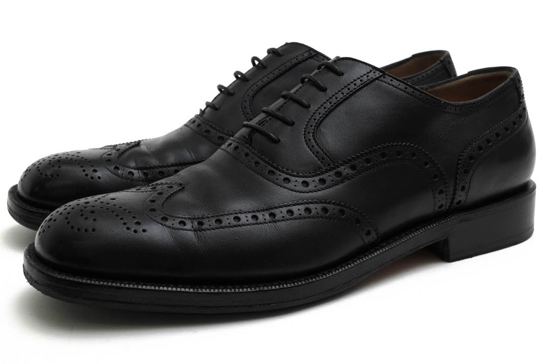 ○フェラガモ Salvatore Ferragamo 牛革 カーフ ビジネスシューズ 19933 ラバーソール仕上げ ウイングチップ メンズ 【中古】 中古 t4459_1.jpg