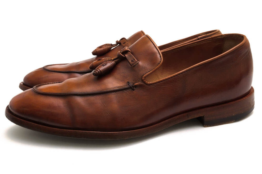 Paul Smith タッセルローファー ポールスミス Conway Leather Tassle Loafers カーフレザー 牛革 Tan Dip Dye アンティーク染め マッケイ製法 【中古】|ブランディング