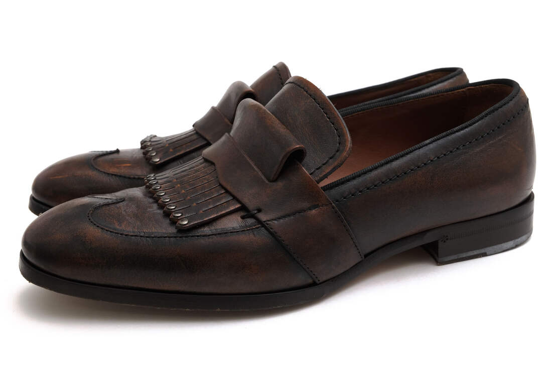 Jimmy Choo タッセルローファー ジミーチュウ 141 RADNOR 牛革 アンティーク加工 スリッポン マッケイ製法 レザーソール 【中古】｜ブランディング