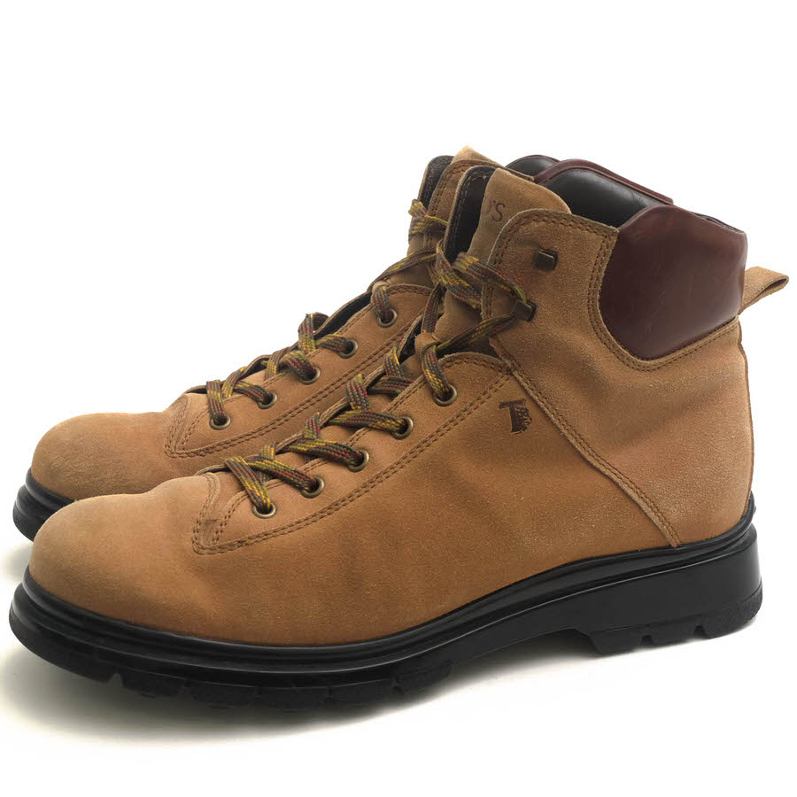 TOD'S レースアップブーツ トッズ XXM0QA0F490081596E MONTAGNA BASSO FONDO GOMMA QA 牛革 【中古】｜ブランディング