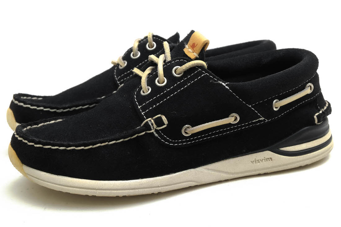 VISVIM 甲板シューズ ビズビム 0115102002004 HOCKNEY-FOLK UK産カーフスエード 牛皮 スニーカーソール スリッポン モカシン 【中古】
