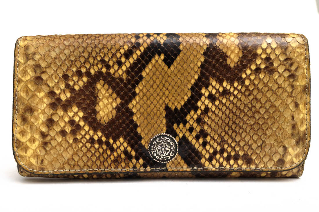 FUNNY 長財布 ファニー TRIFORD WALLET トライフォード・ウォレット ダイヤモンドパイソン コンチョ 小銭入れあり 【中古】