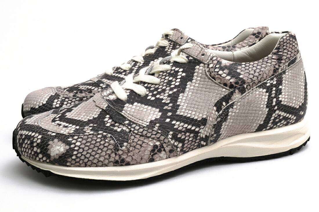 foot the coacher ローカットスニーカー フットザコーチャー FTC1812012 F.A.S.t series front lace. PYTHON パイソン型押し Vibramソール 【中古】｜ブランディング