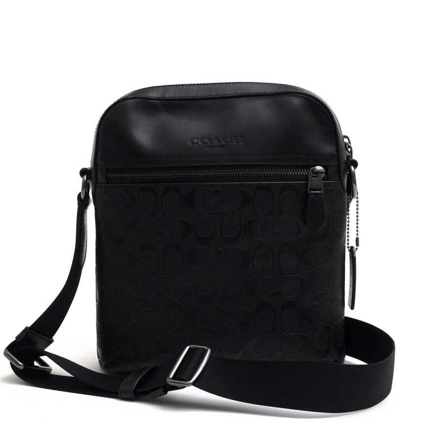 COACH ショルダーバッグ コーチ 4009 Houston Flight Bag In Signature Leather ヒューストン フライトバッグ シグネチャーレザー 牛革 シグネチャー柄 【中古】