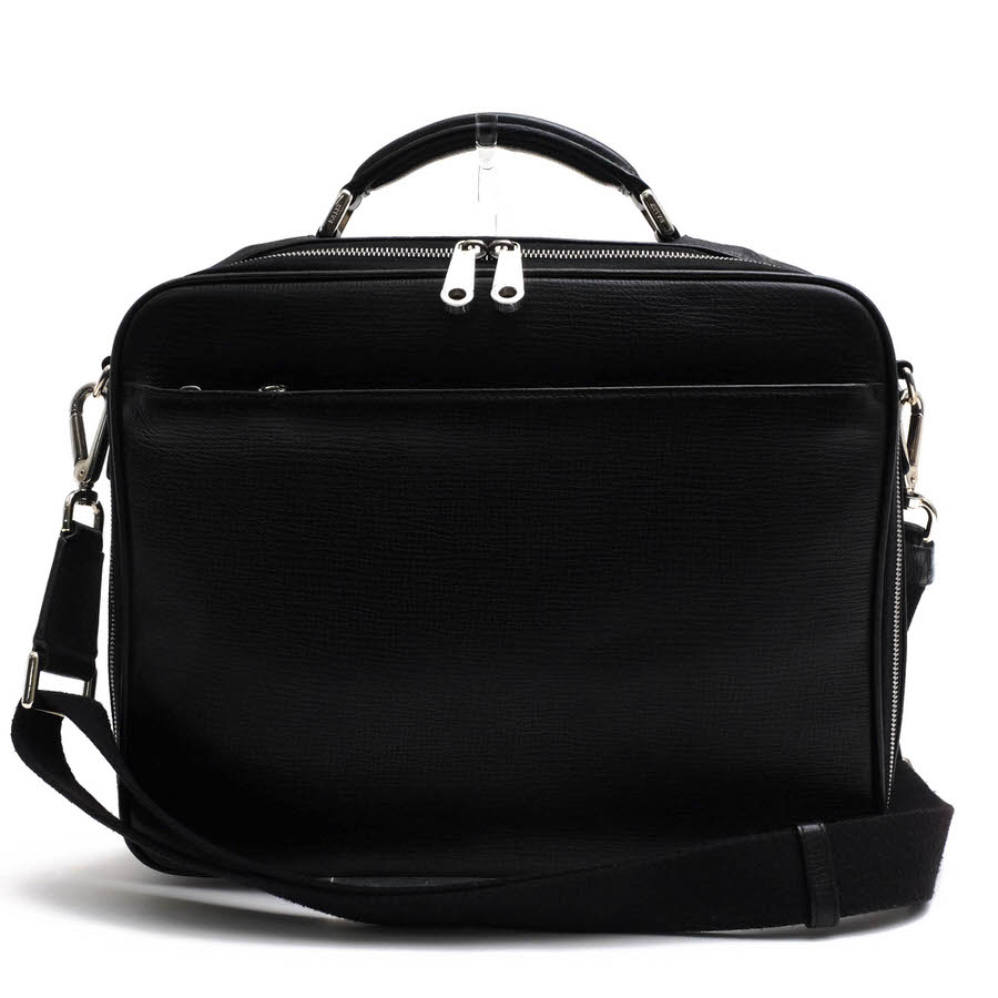 BALLY ビジネスバッグ バリー MAGICO フルグレインレザー 牛革 アタッシュケース 2WAY ショルダーバッグ シボ革 シュリンクレザー 【中古】