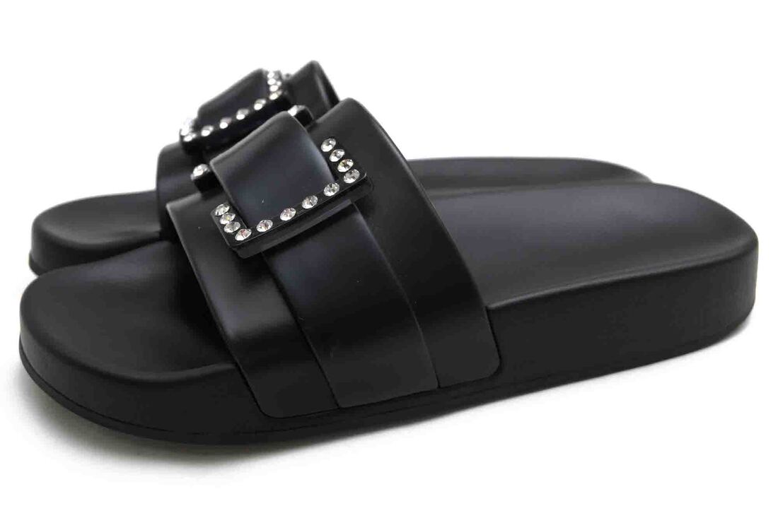 Sergio Rossi サンダル セルジオロッシ B01030 MFI687 SR JELLY 10MM クリスタルバックル フラットソール 付きスライドサンダル 【中古】｜ブランディング