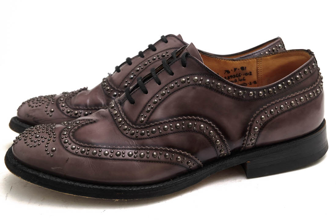 Church's Custom Grade ブラックレザー靴 Very Rare CHURCH'S Hartwell Custom Grade Brogue 85 G Shoes Oxford