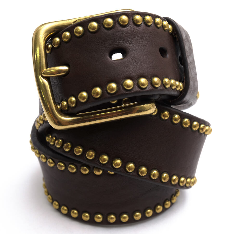 J＆M DAVIDSON 胴締め J＆Mデヴィッドソン SIDE STUDS BELT 38MM カーフレザー 牛皮  スタッズ 【中古】