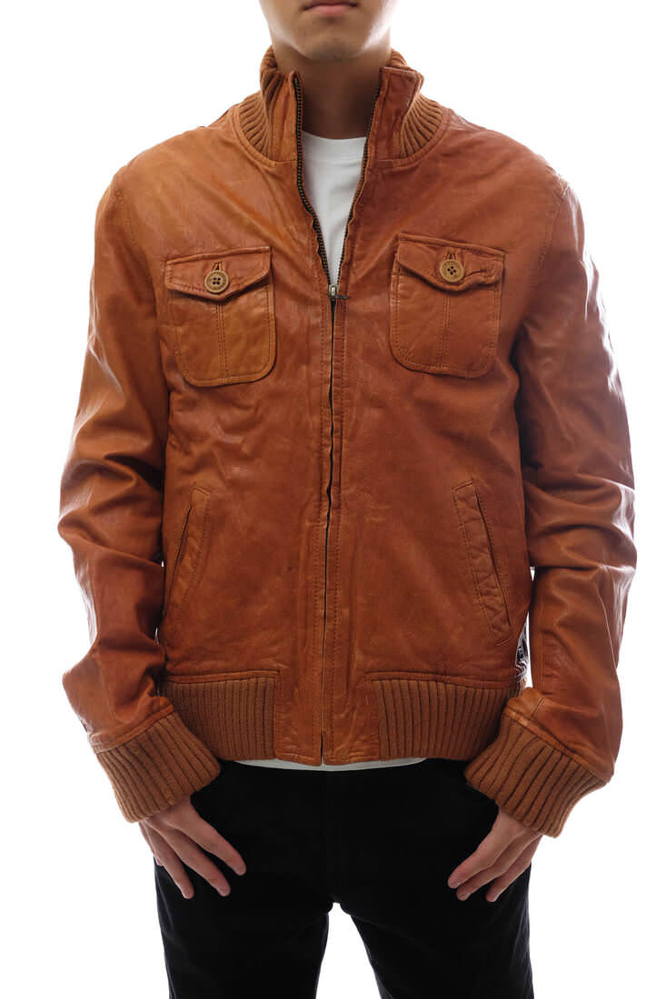 SCOTCH＆SODA フライトジャケット スコッチ＆ソ&minus;ダ 1004-08 15084 山羊革 ゴートスキン リブ ミリタリー 【中古】｜ブランディング