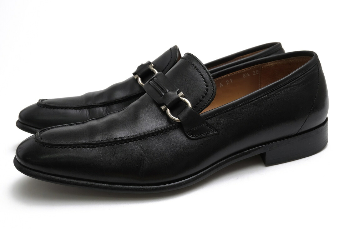 Salvatore Ferragamo ビットローファー フェラガモ UG56574 Lavorazione Originale 牛革 カーフ ガンチーニ金具 スリッポン マッケイ製法 定番 【中古】｜ブランディング