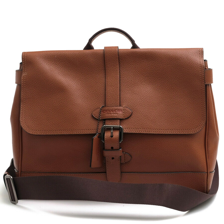 COACH ビジネスバッグ コーチ F30623 Hudson Small Messenger ハドソン スモールメッセンジャー ペブルドレザー 牛革 メッセンジャーバッグ シボ革 シュリンクレザー 2WAY ショルダーバッグ 【中古】|ブランディング