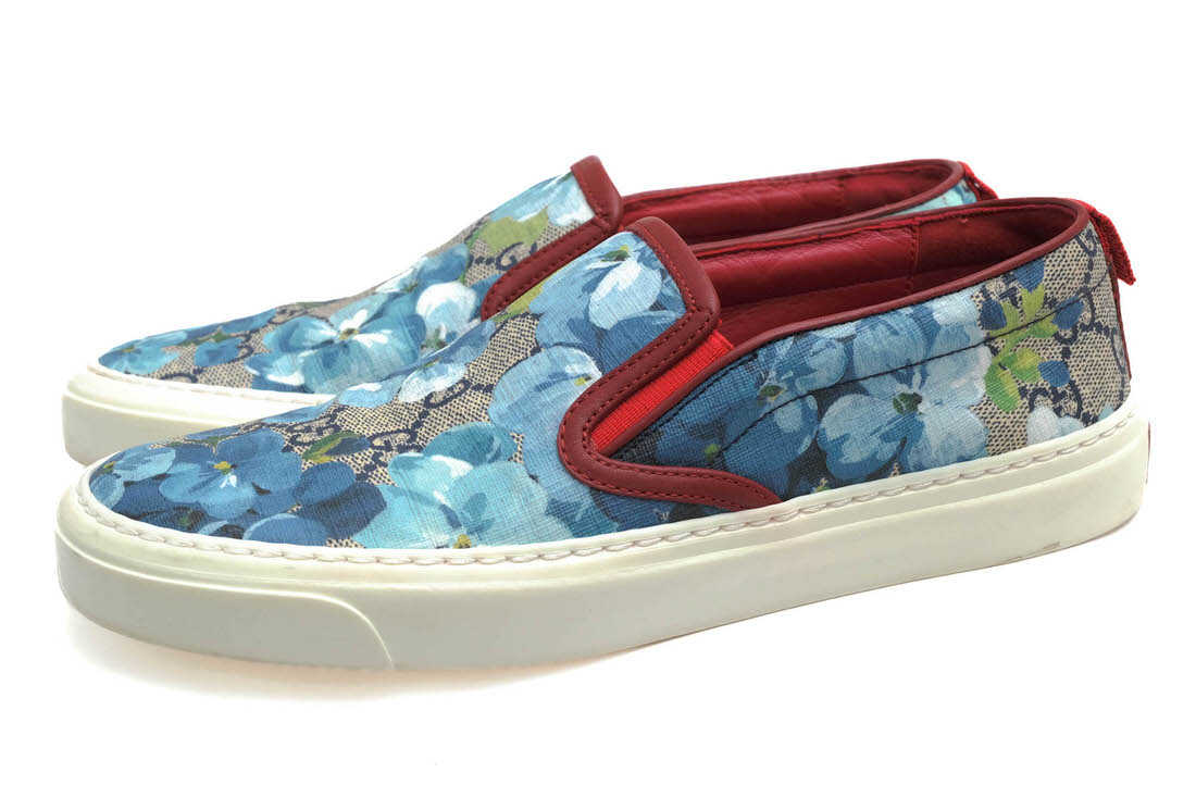 GUCCI ローカットスニーカー グッチ 546150 GG Blooms Print Slip-on Sneaker GGスプリーム スリッポン  【中古】