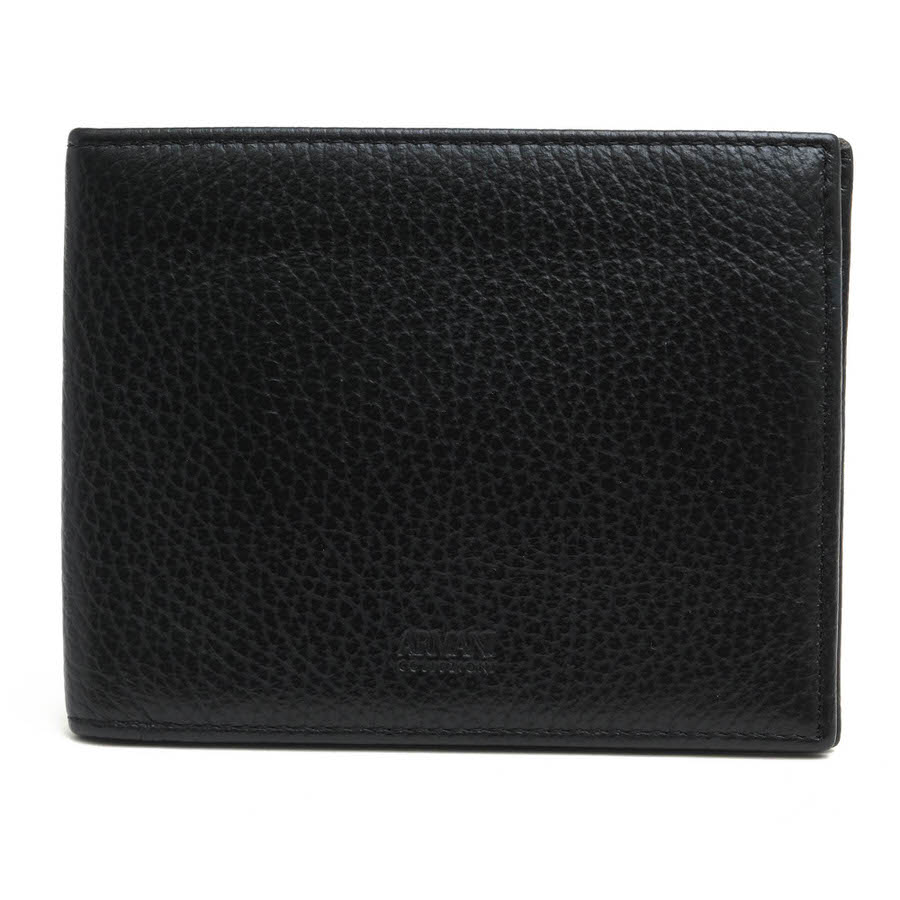 ARMANI COLLEZIONI 財布 アルマーニ コレッツォーニ Y6R004 YAN4J PORTAFOGLIO VIT.BOTTALATO 牛革 小銭入れあり 二つ折り シボ革 シュリンクレザー 【中古】