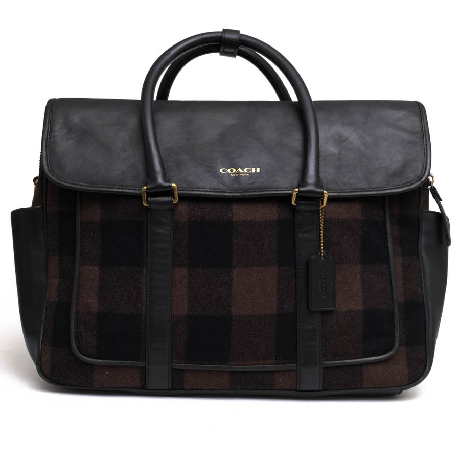 COACH ビジネスバッグ コーチ F71440 ESSEX WOOL FLIP Commuter エセックス ウール フリップ コミューター チェック柄 【中古】|ブランディング