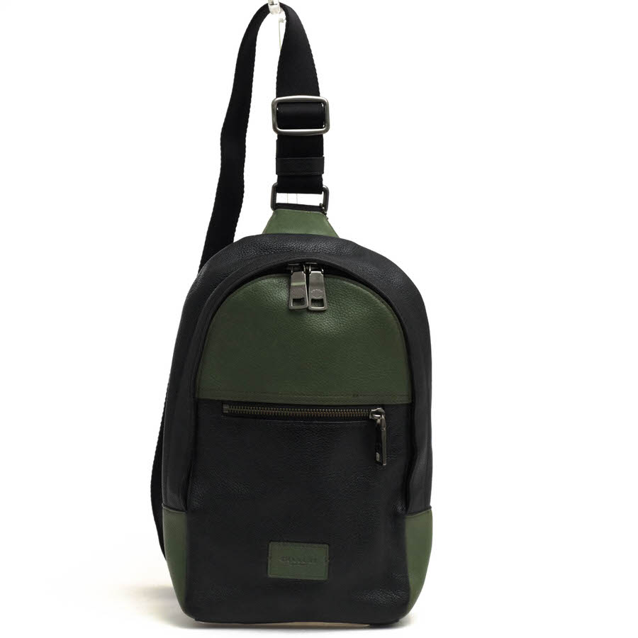 COACH ショルダーバッグ コーチ 72112 CAMPUS Pack in Pebble Leather ペブルドレザー 牛革 バイカラー シボ革 シュリンクレザー ボディバッグ 【中古】|ブランディング