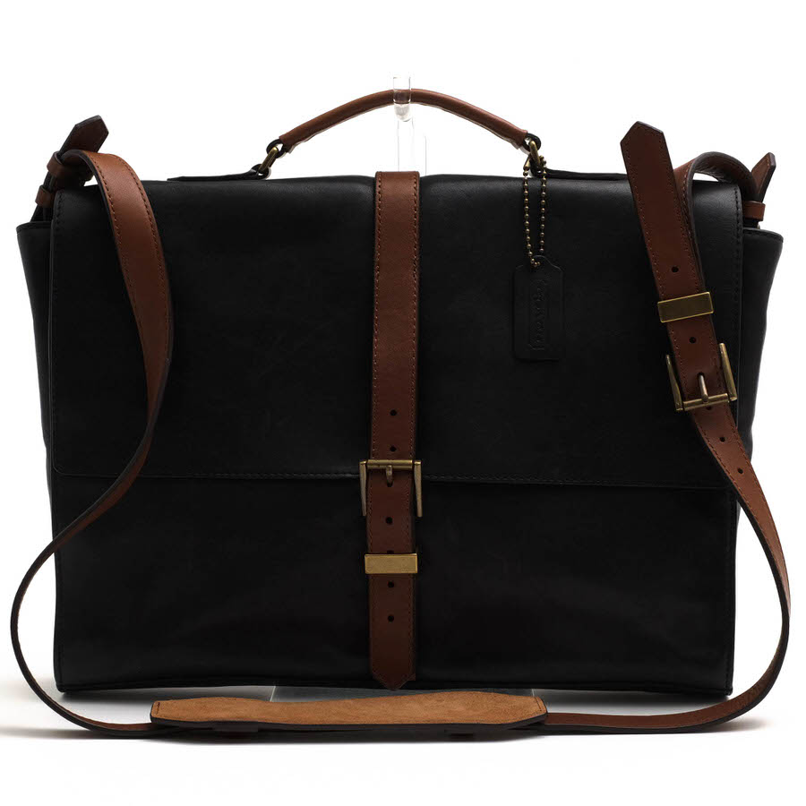 COACH ビジネスバッグ コーチ 71188 Mercer Banker Brief マーサー バンカー ブリーフ Soft port leather ソフトポートレザー 牛革 2WAY ショルダーバッグ 【中古】