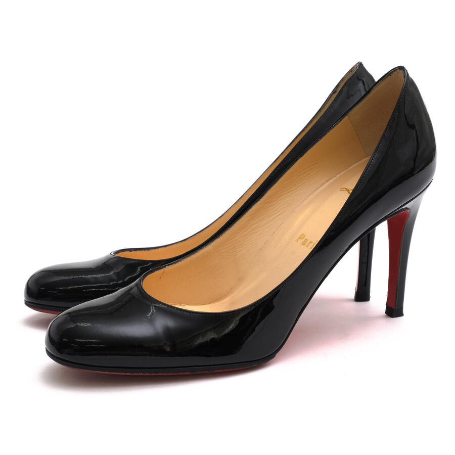 Christian Louboutin パンプス クリスチャン ルブタン 3080263 SIMPLE PUMP 85 PATENT CALF 牛皮 子ウシ アーモンドトゥ プレーントゥ ハイヒール 定番 【中古】