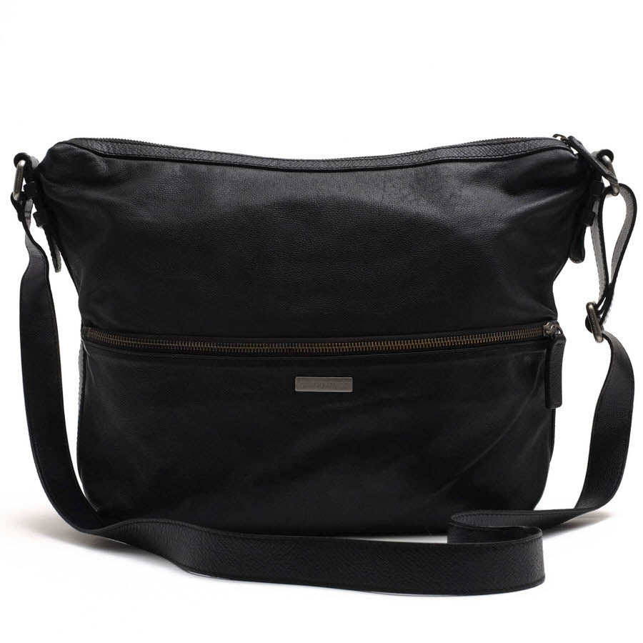 GIORGIO ARMANI ショルダーバッグ アルマーニ YGM981 YCD96 TRACOLLA VIT.GRANATO LUCIDO 牛革 シボ革 シュリンクレザー 【中古】